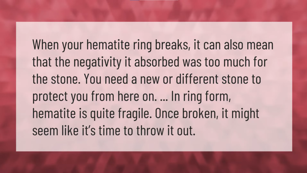 Hematite Ring Breaking: 9 Spiritual Meanings